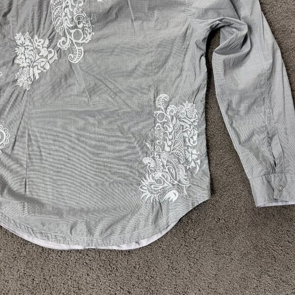 Guess Embroidered Men's Shirt - NWT - 100% Cotton - Western - Illusion Blue - Picture 11 of 13